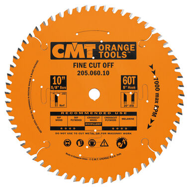CMT 10 In x 60 x 5/8 In Industrial Cut-Off ATB Blade, large image number 0