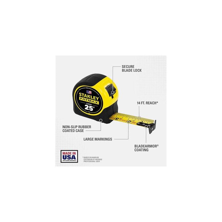 Stanley 25 ft. 1-1/4 in. FATMAX Classic Tape Measure, large image number 5
