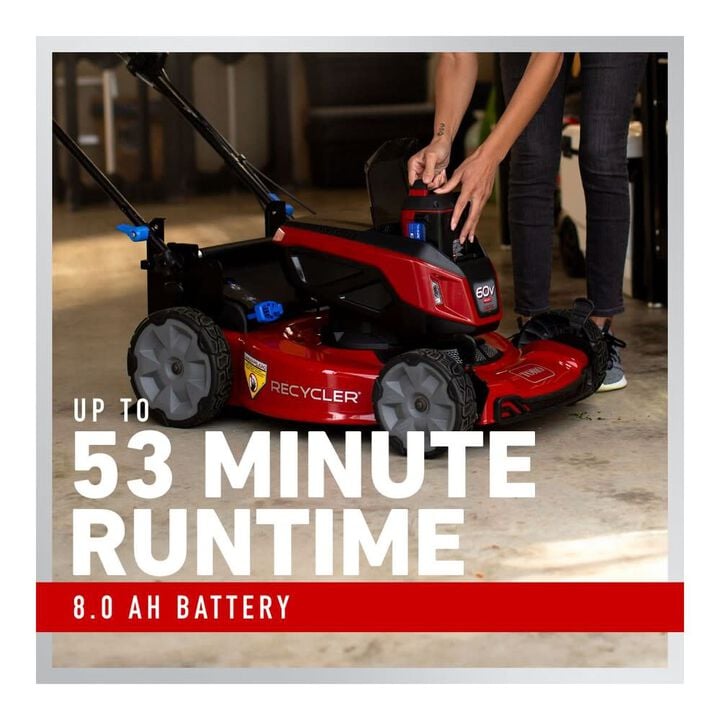 Toro 22 Inch Recycler Personal Pace SmartStow Lawn Mower with Battery, large image number 2