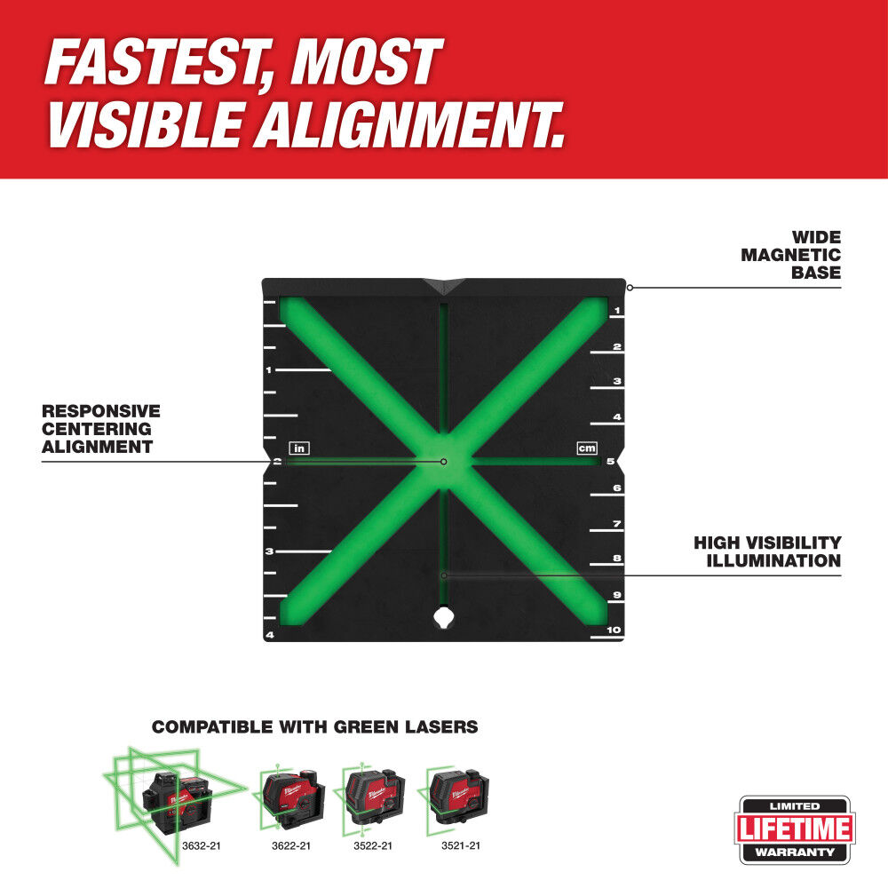 Milwaukee Responsive Laser Alignment Target 48-35-1111 - Acme Tools
