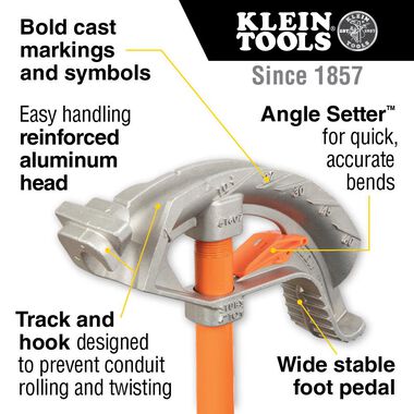 Klein Tools Aluminum Conduit Bender 3/4in EMT, large image number 1