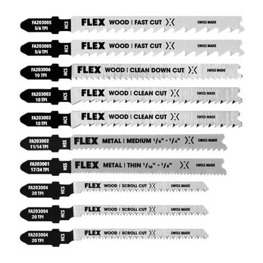 FLEX 10-Piece T-Shank Jigsaw Blade Set