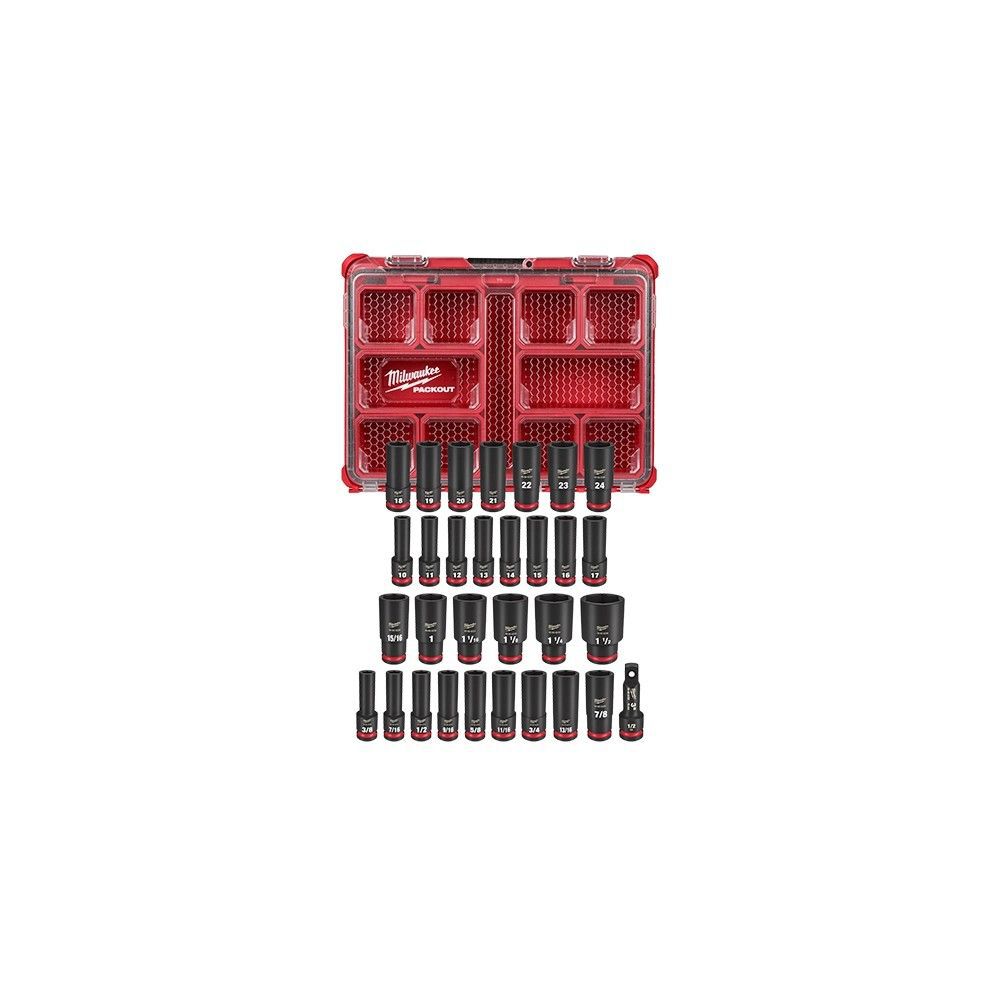 Milwaukee M18 Wrench Kit, 31-Piece Socket Set, 2-Drawer Tool Box Bundle, large image number 3