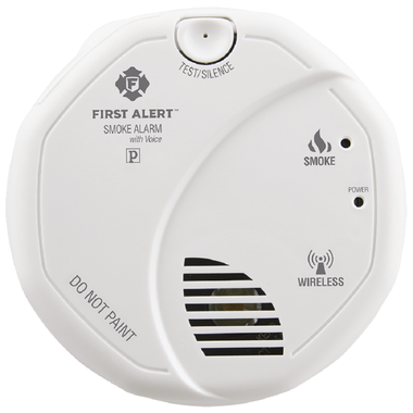 First Alert Interconnected Wireless Smoke Alarm with Voice Location Battery Operated