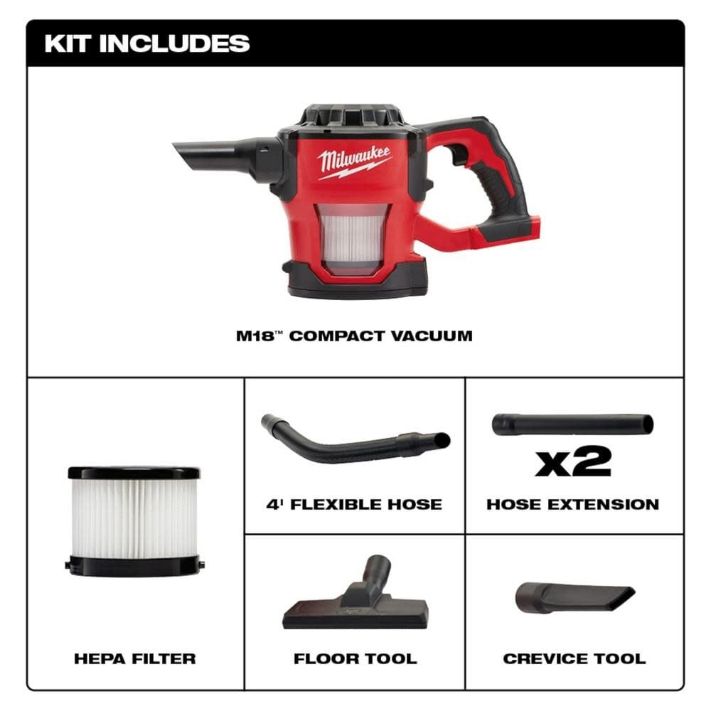 Milwaukee M18 Compact Vacuum Bare Tool 0882 20 Sansujyuku sansujyuku.com