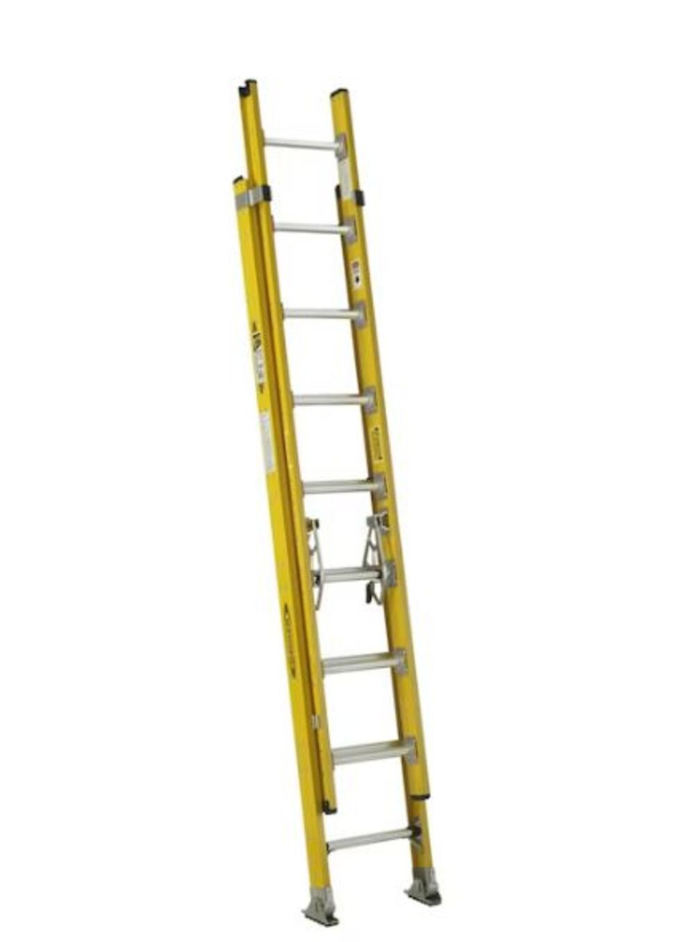 Werner Type IAA Fiberglass D-Rung Extension Ladder with V-Rung and Werner LevelSafe Pro Leveler, large image number 1