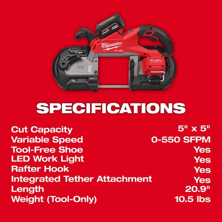 Milwaukee M18 FUEL Deep Cut Band Saw Kit, large image number 7