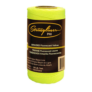 Stringliner 250 Ft. Braided Flo Yellow Mason's Line Roll, large image number 1