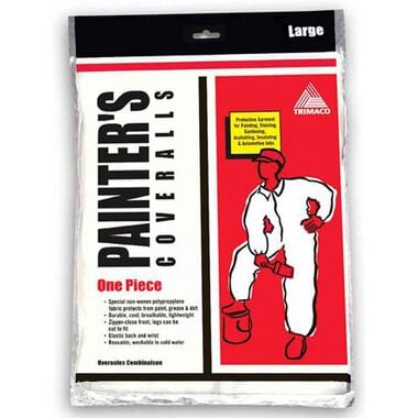 Trimaco White Disposable Painters Coverall - Large
