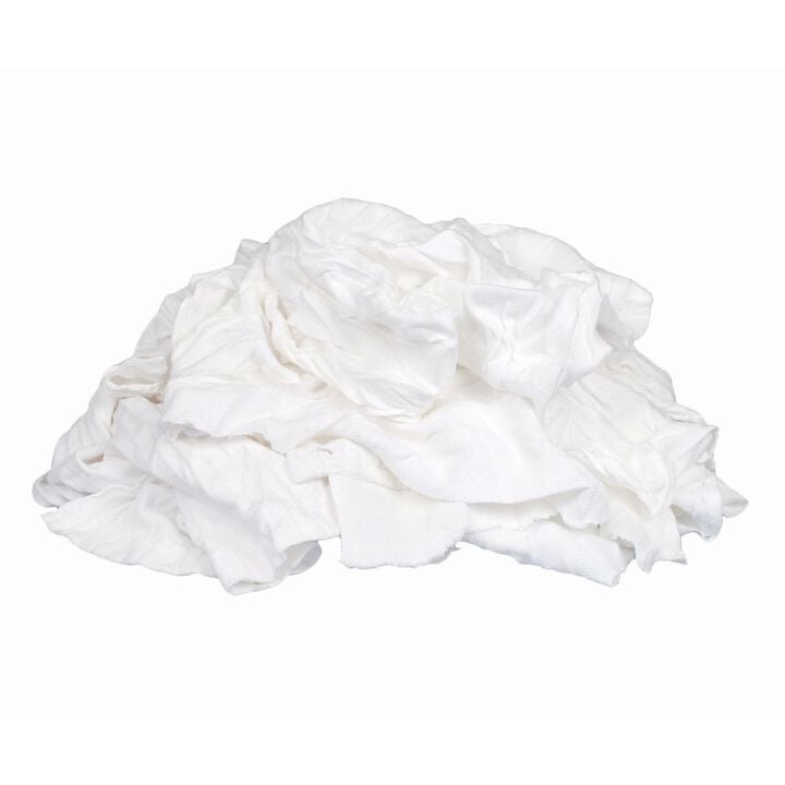 Buffalo Industries Recycled White T Shirt Cloth Rag 25 Lb Box