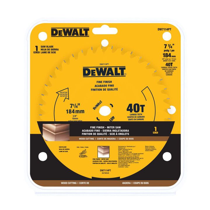 DEWALT Cordless Miter Saw Blade 7-1/4-in 40T, large image number 1