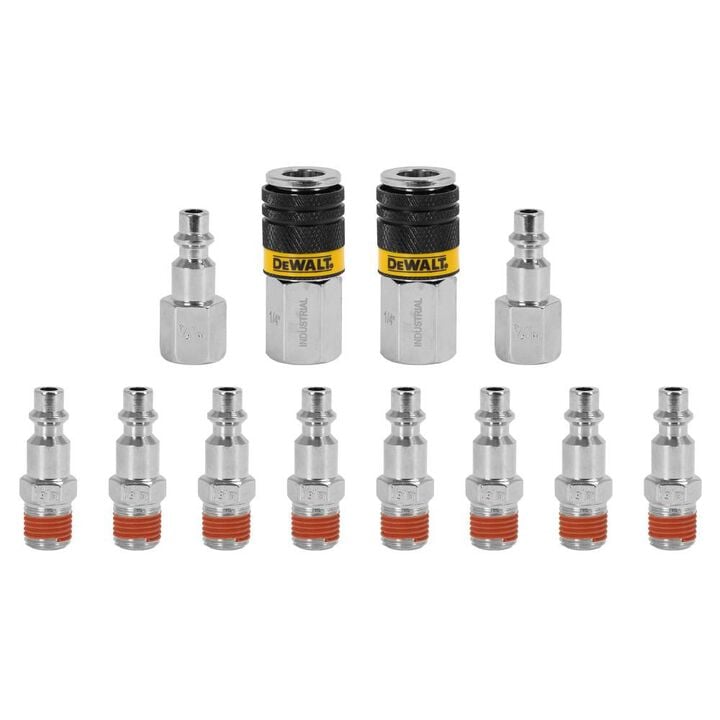 DEWALT 12-Piece 1/4 Inch NPT Industrial Couplers and Plugs