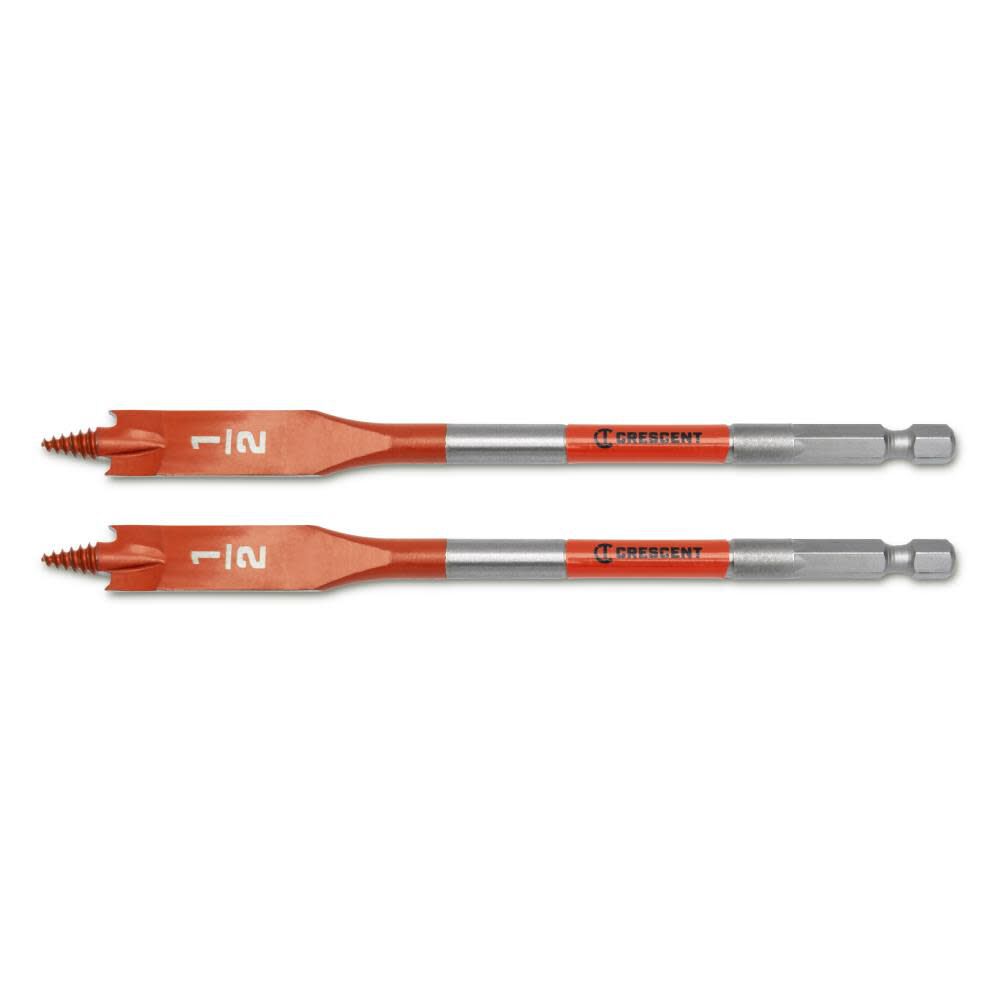 Crescent 1/2 in x 6 in Screw Point Spade Drill Bit 2pc, large image number 1