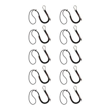 Ergodyne 15lbs Tool Lanyard Single Carabiner, Black 10pk