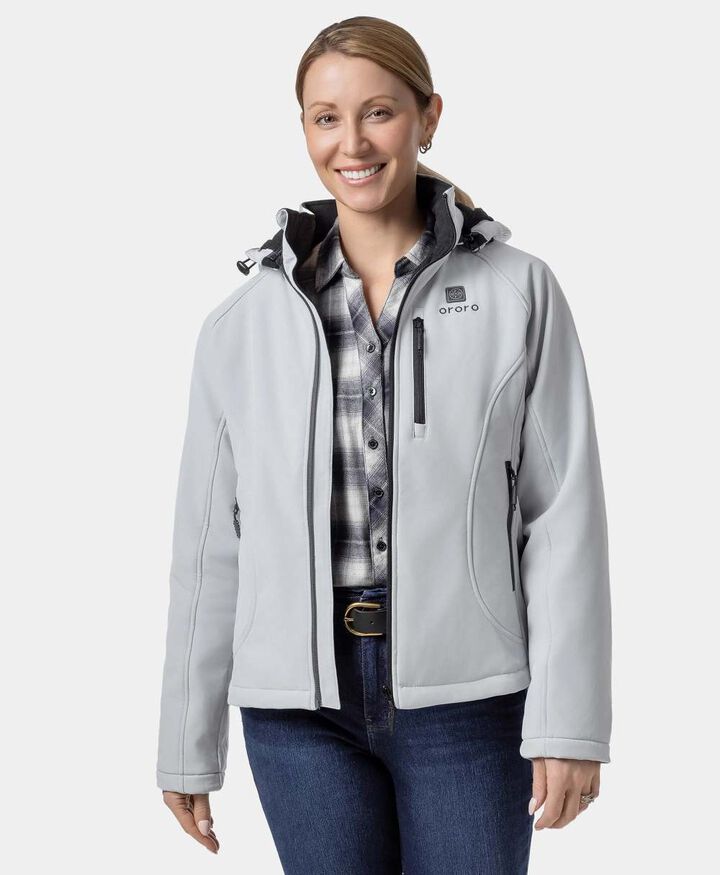 ORORO Women's 4-Zone Classic Heated Jacket Black & Red XL NC