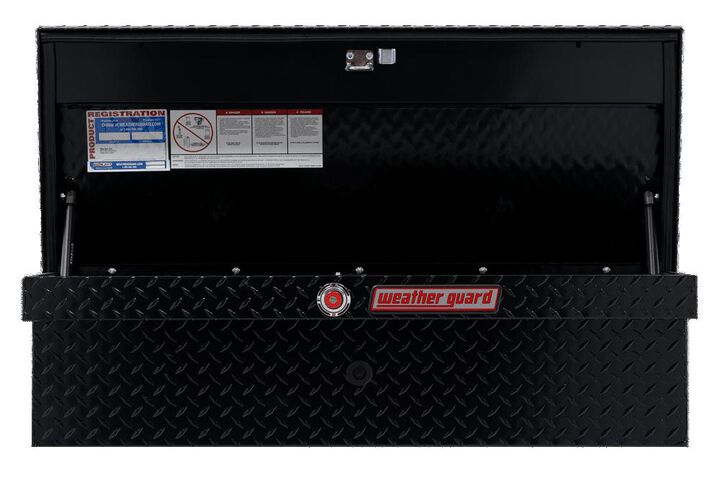 Weather Guard 41in Low Profile Lo-Side Truck Tool Box Aluminum Gloss Black, large image number 1