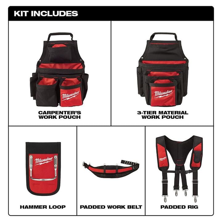 Milwaukee Contractor Work Belt with Suspension Rig, large image number 2