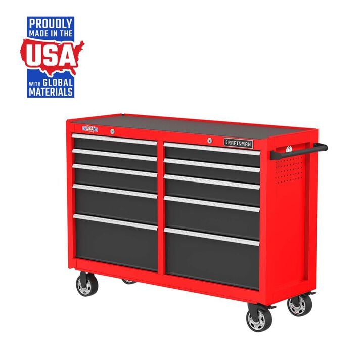 CRAFTSMAN S2000 52 Inch 10-Drawer Rolling Tool Cabinet, Red, large image number 1