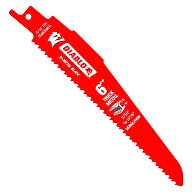 Diablo Tools 6in Bi-Metal Recip Blade for Thick Metal/Demolition 3/16in to 9/16in 5pc, large image number 0