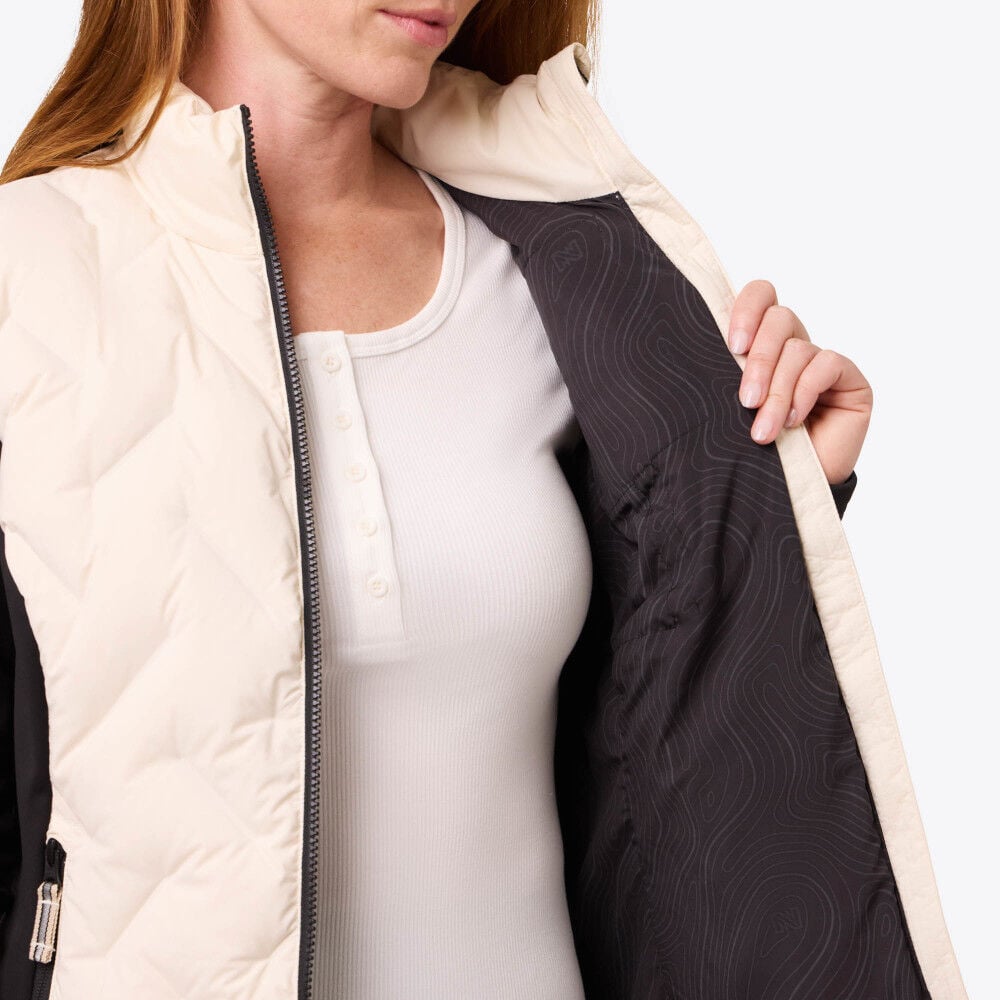 Mobile Warming Womens Aria Hybrid Black and Cream Heated Jacket Kit 2X, large image number 7