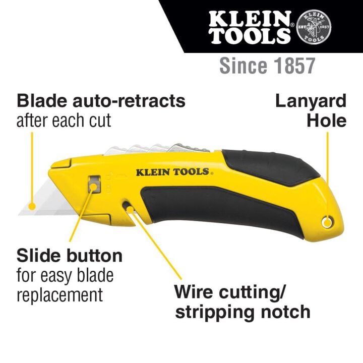 Klein Tools Self-Retracting Utility Knife, large image number 1