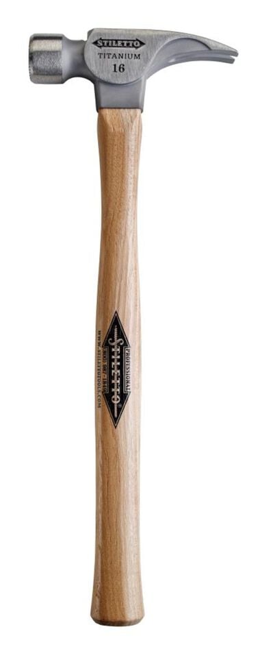 Stiletto 16oz Musclehead Ti Smooth Face Hammer with 18In Straight Hickory Handle