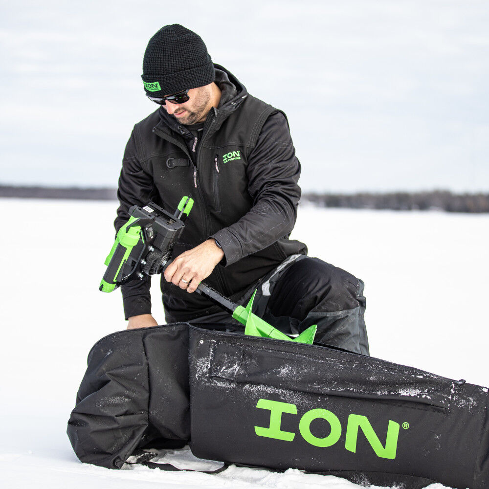 Ion Auger Carry Bag, Storage, Lithium-ION Ice Auger, Extension Pocket, Augers, Black, large image number 3