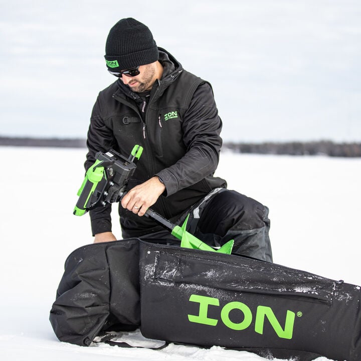 Ion Auger Carry Bag, Storage, Lithium-ION Ice Auger, Extension Pocket, Augers, Black, large image number 2