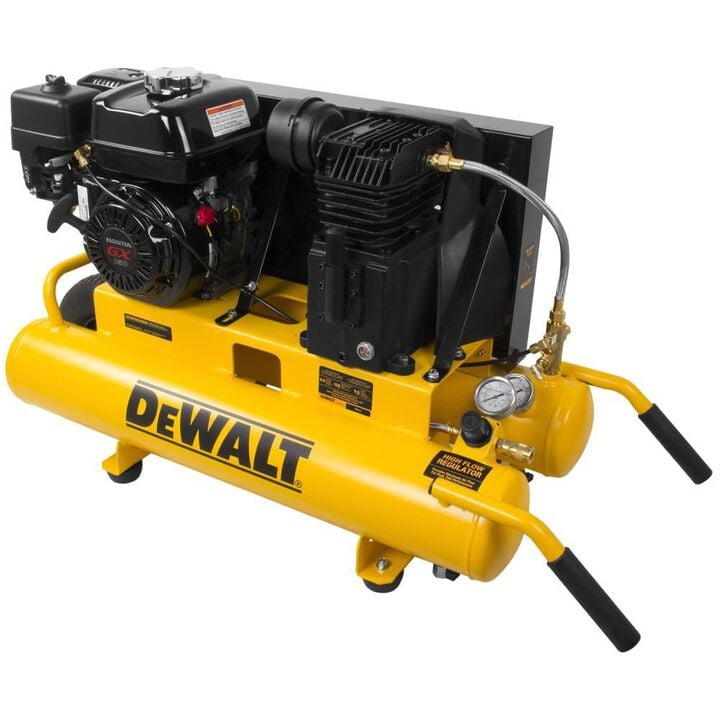 DEWALT 8 Gallon Portable 150 PSI Gas Twin Stack Air Compressor
