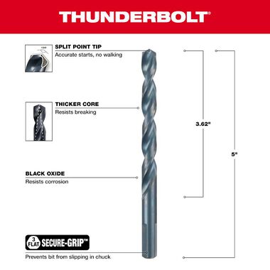 Milwaukee 3/8 In. Thunderbolt Black Oxide Drill Bit, large image number 2