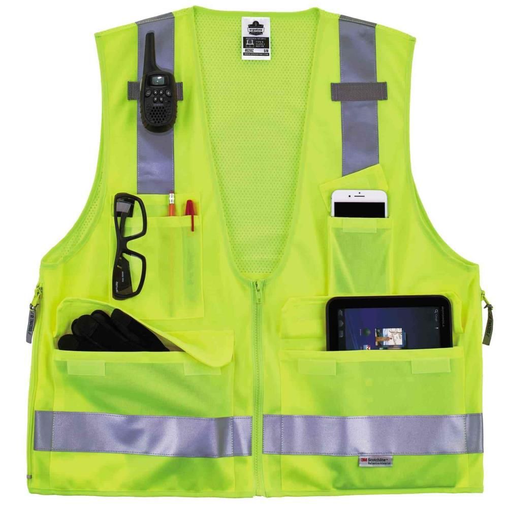 Ergodyne GloWear 8250Z Type R Class 2 Surveyors Vest Lime S/M, large image number 3