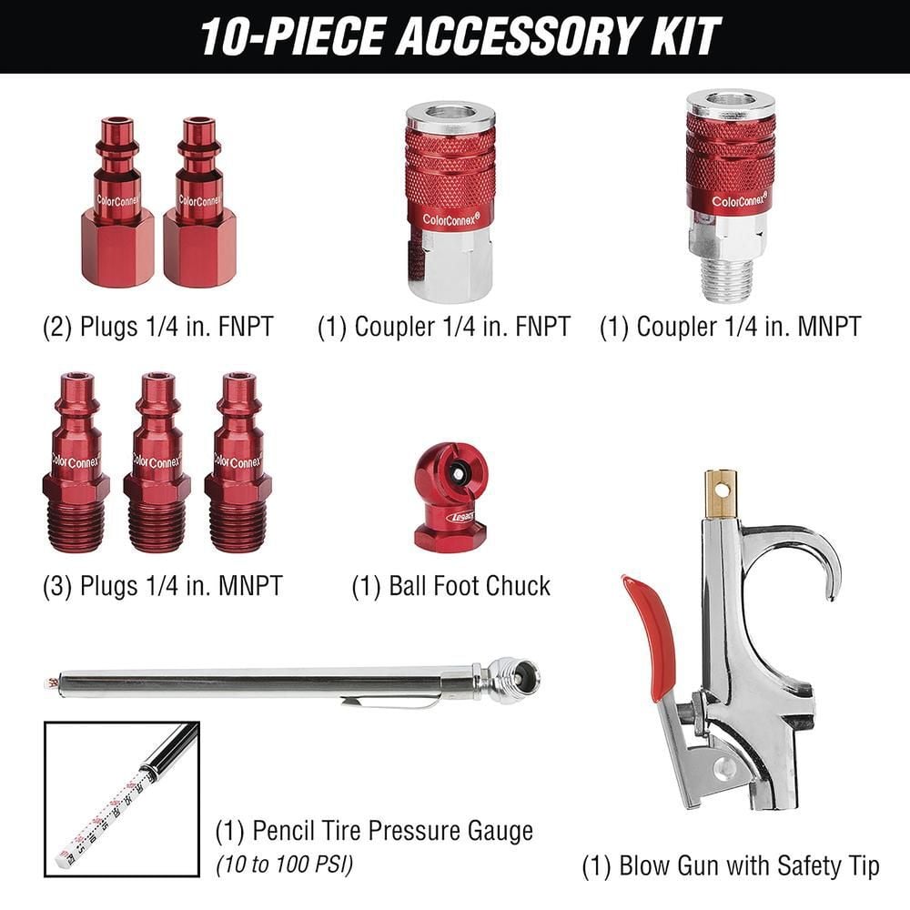 Flexzilla 11-Piece 3/8 Inch I.D x 50 Ft. L Air Compressor Hose Kit, large image number 2