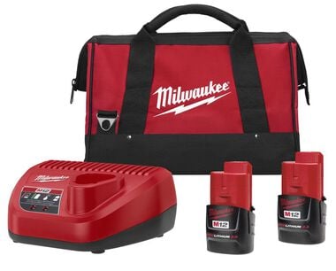 Milwaukee M12 REDLITHIUM Compact 2.0Ah Batteries and Charger Starter Kit