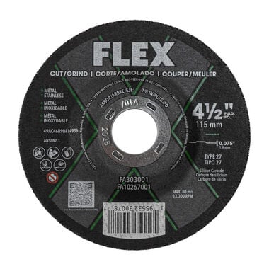 FLEX 4-1/2 Inch Combo Cut/Grind Disc 5pk