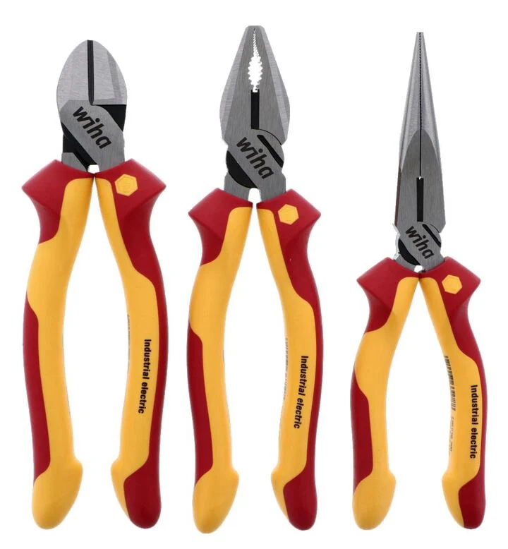 Wiha Insulated Industrial Pliers and Cutters Set 3 Piece