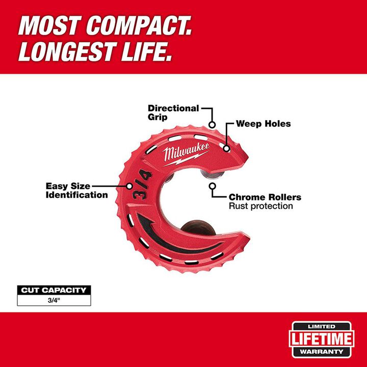 Milwaukee 3/4 In. Close Quarters Tubing Cutter, large image number 1