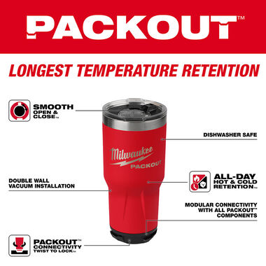 Milwaukee PACKOUT Tumbler 30oz Red Bundle 6pk, large image number 1