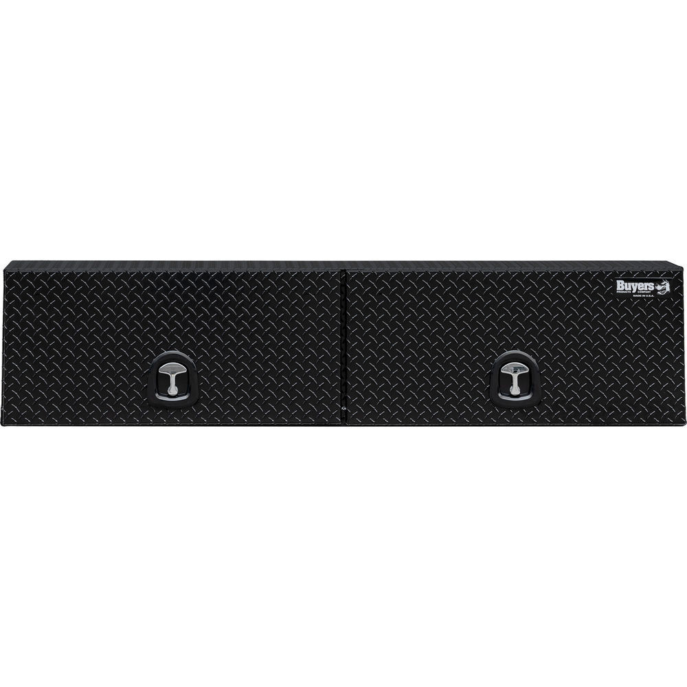 Buyers Products Company 18x16x88 Inch Gloss Black Diamond Tread Aluminum Topsider Truck Box with Flip-Up Doors, large image number 7