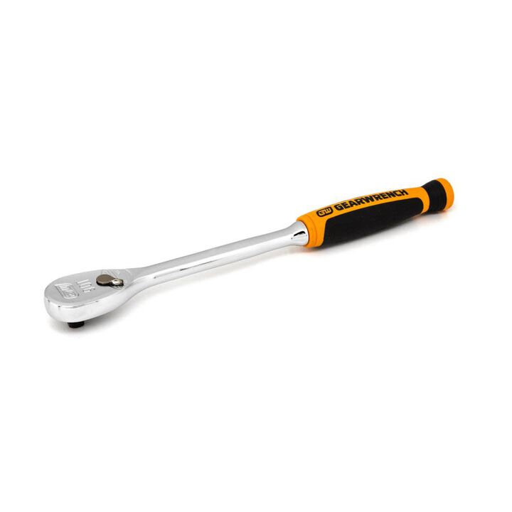 GEARWRENCH 1/4in Drive 90 Tooth Long Handle Dual Material Teardrop Ratchet 8in, large image number 1