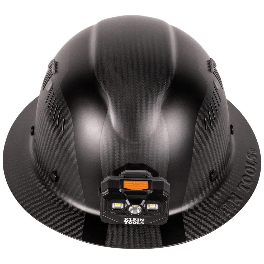 Klein Tools Carbon Fiber Full Brim Hard Hat with Headlamp, Titan 60512