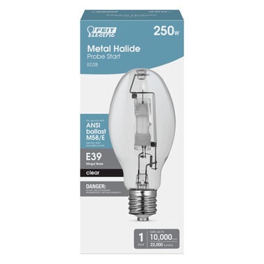 Feit Electric 250W ED28 Clear Metal Halide HID Bulb 1pk, large image number 1