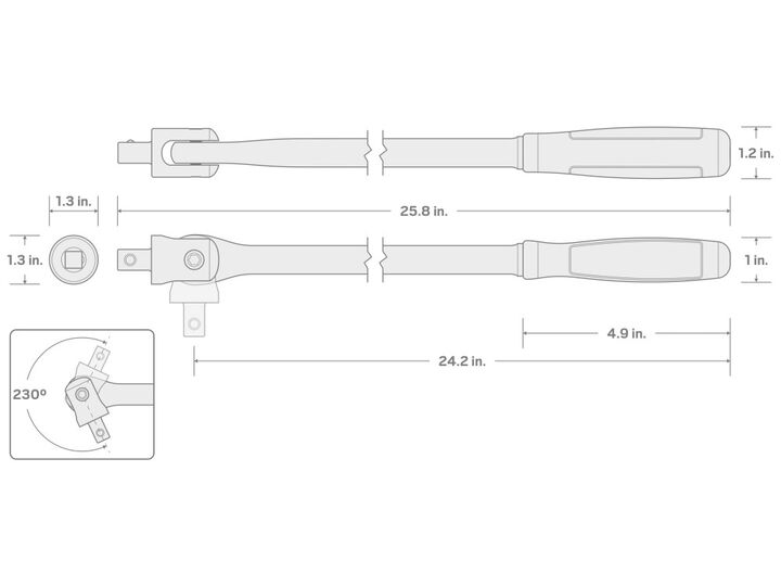 Tekton 1/2 Inch Drive x 24 Inch Comfort Grip Breaker Bar, large image number 6