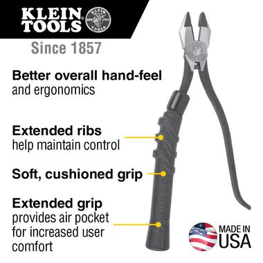 Klein Tools Ironworkers Pliers Slim Head 9in, large image number 1