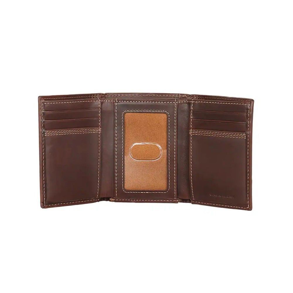 Carhartt Dark Brown Leather Trifold Wallet, large image number 4