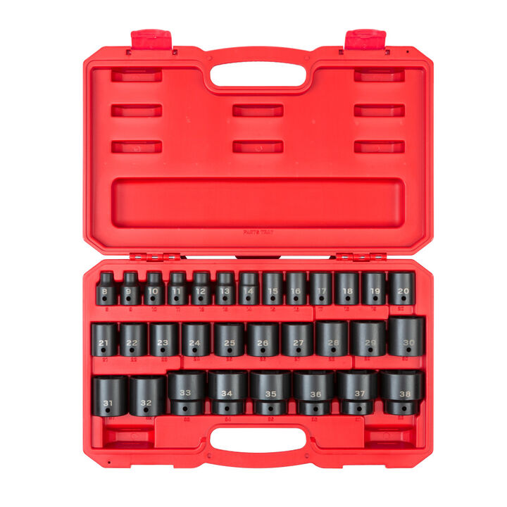 Tekton 1/2 Inch 6 Point Impact Socket Set Case, 31 Pieces (8-38 mm), large image number 0