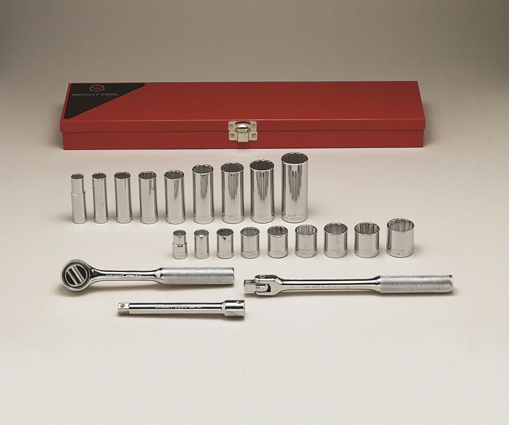 Wright Tool 3/8 In. Drive 21 pc. 12 Pt Std and Deep Socket Set, large image number 1