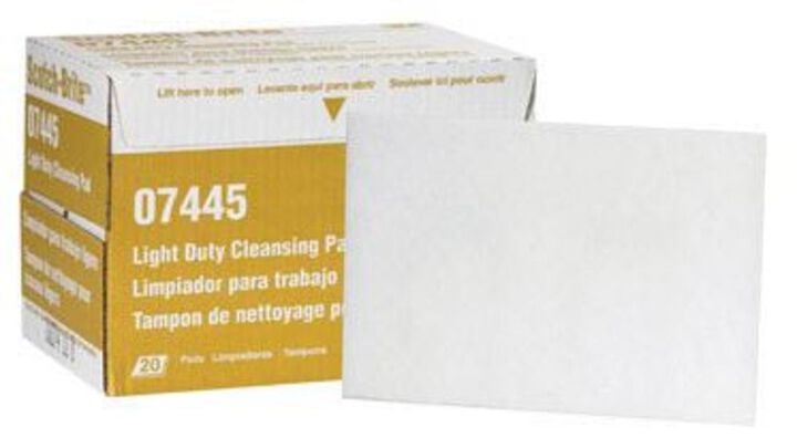 3M Scotch Brite 6 x 9in White Light Duty Scrub Cleansing Pad 20pk