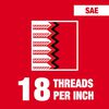 Milwaukee 5/8 in -18 NF 1-7/16 in  Hex Threading Die, small image number 2