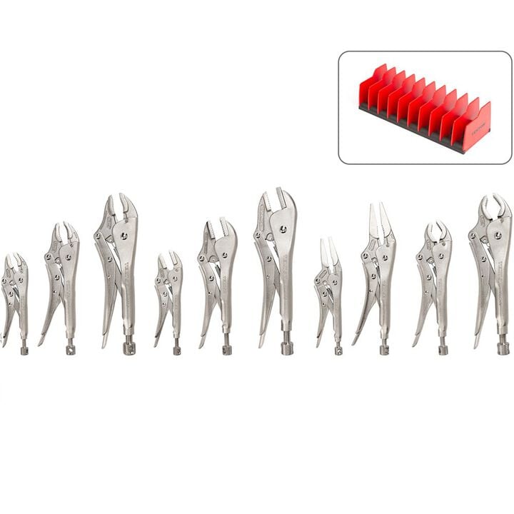 Tekton Locking Pliers Set with Rack, 10 Pieces
