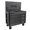 Sunex JUIC'D BOX 50 Inch 7 Drawer Powered Rolling Tool Cart with Dedicated Power Tool Storage Gray, small image number 1